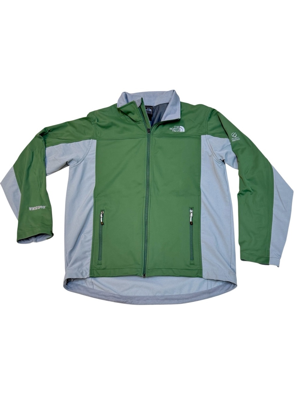 North Face Men’s Flight Series Windstopper Green Gray Colorway Full Zip Jacket L